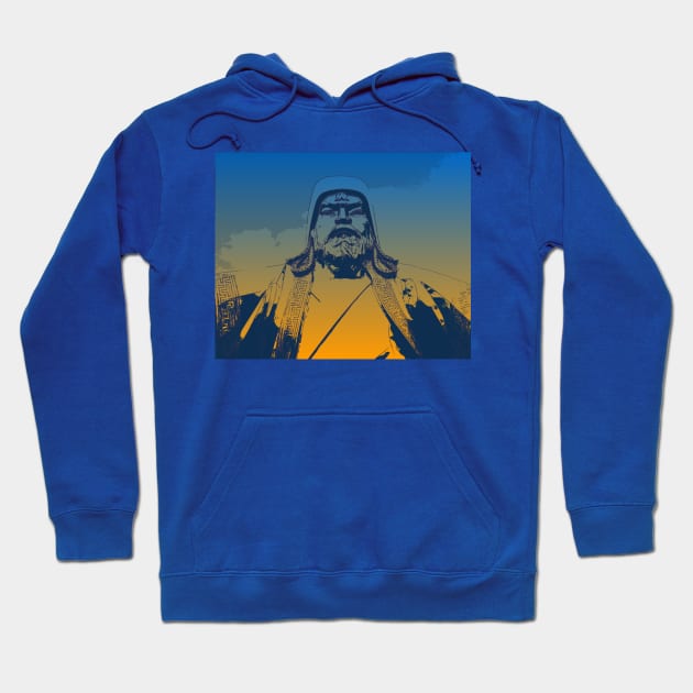 Vaporwave Genghis Khan 4228 Ulaanbaatar Hoodie by werewolfintheair